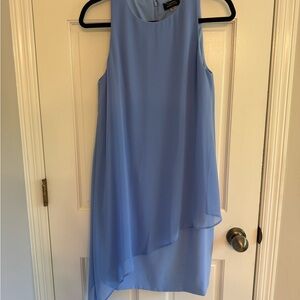 Tahari Asymmetrical Light Blue Dress